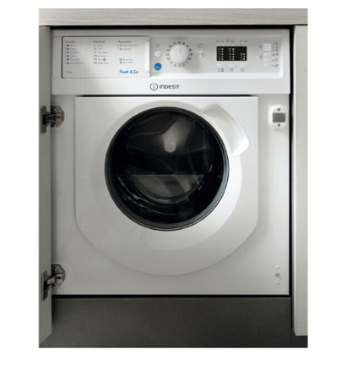 Indesit Built in Washer and Dryer 1200RPM Washer 7Kg Dryer 6Kg B White BI WDIL 75125 MEA