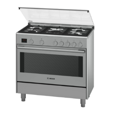Bosch Free Standing Gas Cooker 90CM,5 Burners,Stainless Steel HSG738257M