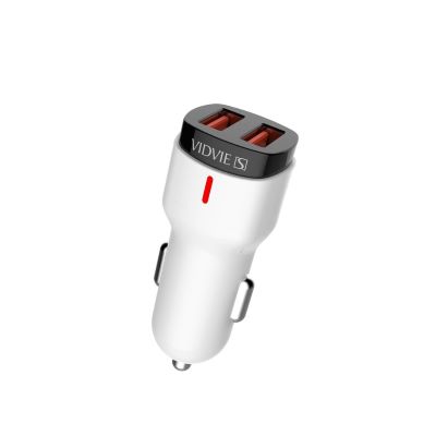Vidvie Car Charger 2 USB ,White