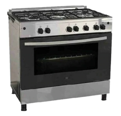 Westinghouse Free Standing Gas Cooker 90CM,5 Burners,Silver WNGO90