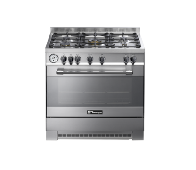 Technogas Free Standing Gas Cooker 90CM,5 Burners,Stainless Steel PG170X96G5VC