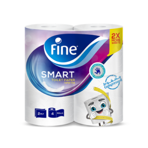 Toilet Paper - Fine Smart - 350 Sheets - 2 Ply - 4 Rolls