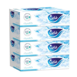 Facial Tissues - Fine Classic - 150 Rolls - 2 Ply - 4 Packs