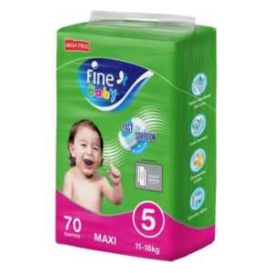 Fine Baby Diapers Size 5 Maxi 70 Diapers