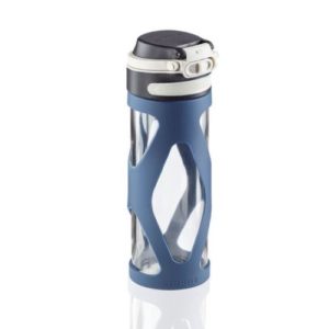 Light Height Water Bottle 0.6 Liter With Silicone Insulation - Blue