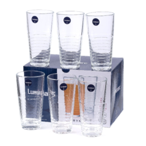LUMINARC Ringlyt Set of Water Glasses 270 ml 6 Pcs - Clear Glass