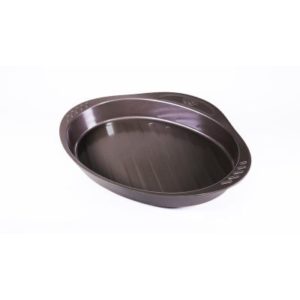 PYREX Asimetria Metal Easy-grip Oval Roaster 35x23 cm - Brown