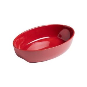 PYREX Curves Red Ceramic Oval Roaster 22cm - Red