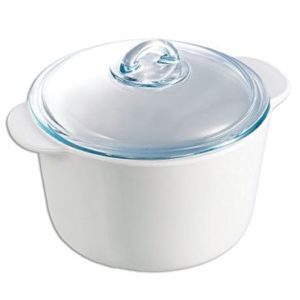 PYREX Impressions Flame Casserole with Lid 3L - White