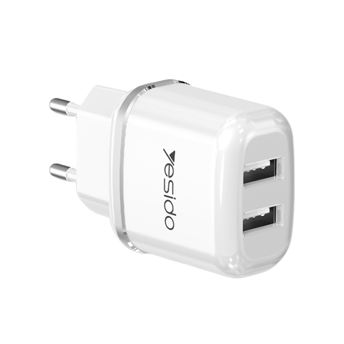 Yesido Socket Two USB Ports 12W – White |   Chargers & Cables |   |  Mobiles & Accessories