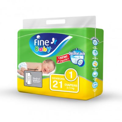 Fine Baby Diapers Size 1 Newborn 2-5 Kg 21 Diapers