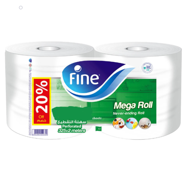 Fine Kitchen paper towel roll 480 sheets X 2 ply 2rolls Fine Mega rolls