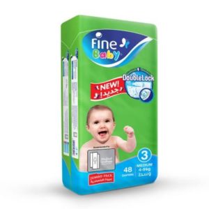 Fine Baby Diapers Size 3 (4 - 9 kg) Medium 48 count jumbo pack