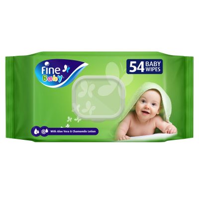 Fine Baby Wet Wipes with Aloe Vera & Chamomile Lotion 54 Wipes