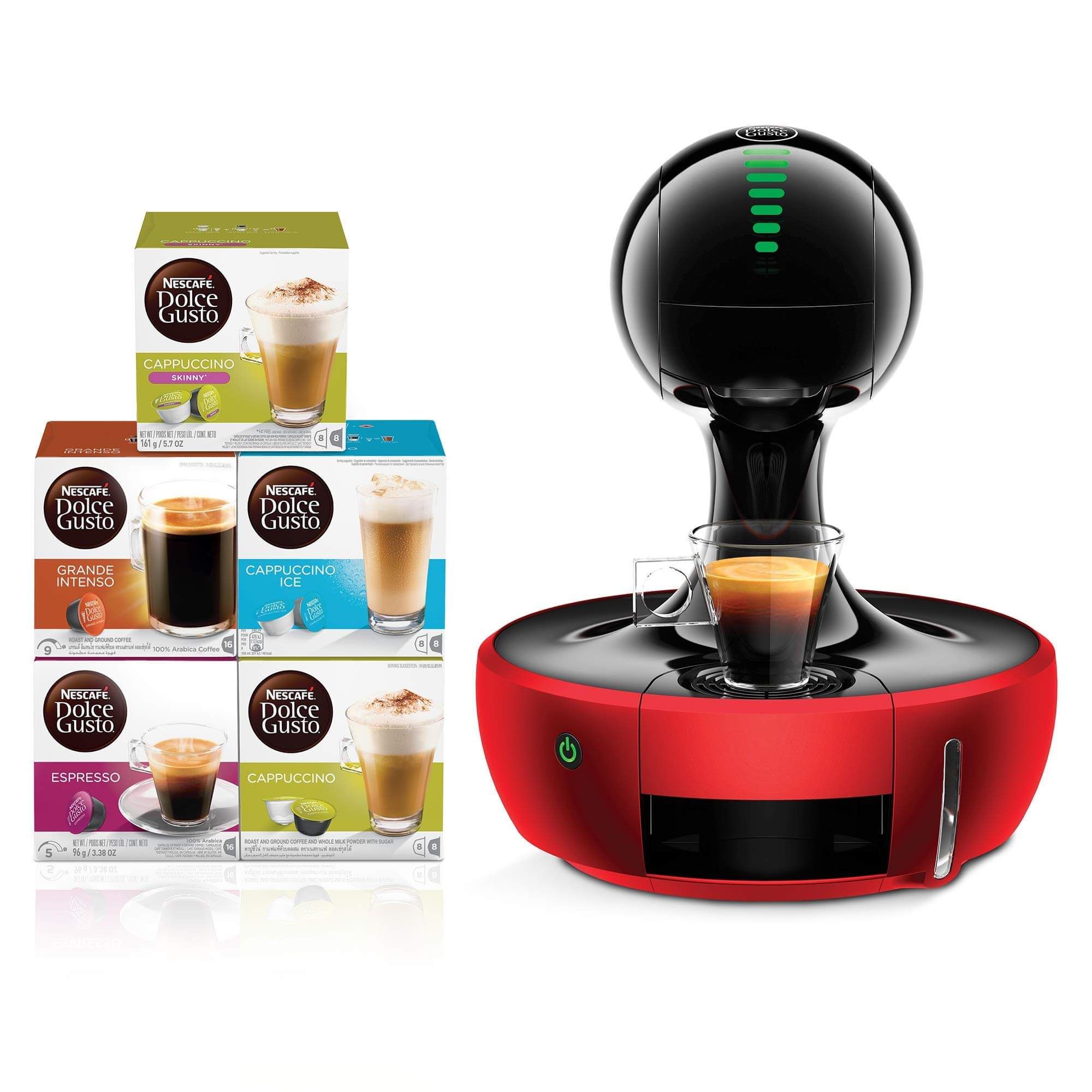 DOLCE GUSTO Drop Coffee Machine 1500W - Red