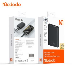 باور بانك 22.5W PD عرض رقمي 10,000mAh - أسود