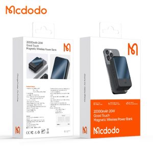 باور بانك 20W 1C شاحن لاسلكي مغناطيسي 20000mAh - أسود