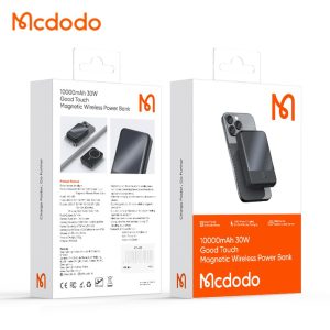 باور بانك 30W 1C شاحن لاسلكي مغناطيسي 10000mAh - أسود