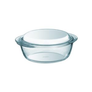 Pyrex round glass cooker with lid 1.4 liters