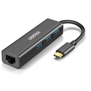 CHOETECH Type C - Ethernet Adapter with 3 USB Ports