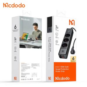 شاحن GaN 6 في 1 30W شاحن سريع 2C1A قابس EU