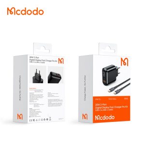 شاحن - عرض رقمي C إلى C 60W PD + QC 20W CH-7172