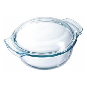 PYREX Round Casserole With Lid Clear Glass 2.1L