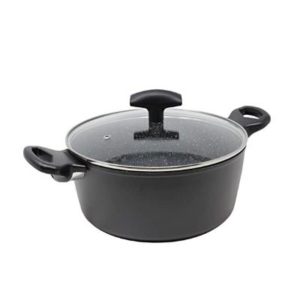 PEDRINI A Maori Granite Induction Casserole with Lid 20cm - Black