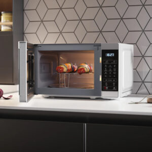 شارب ميكروويف مع شواية 25 لتر باللون الفضي