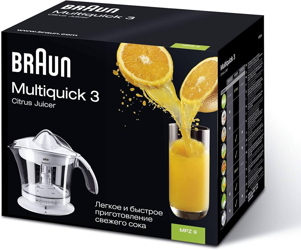 BRAUN MPZ9 JUICER CITRUS, 20W, 1L2 Braun Citrus Juicer 20W 1L