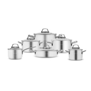 طقم قدور ستيل كاراجا أوليمبيا 12 قطعة بقاعدة اندكشن