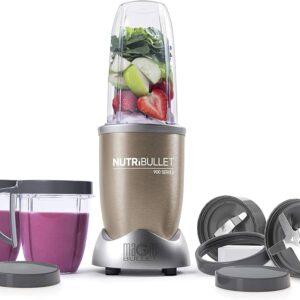 NutriBullet Blender 9 Piece 900 Watt Blender in Gold Color