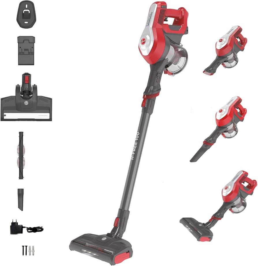 HOOVER HF122RH 011 BROOM VACUUM CLEANER BAGLESS 0.9 LIT RED4 Hoover Bagless Vacuum Cleaner 0.9L Red