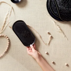 كاراجا صحن قارب كالفن 22 سم باللون الاسود