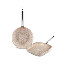 كاراجا طقم مقلاة وشواية بيو جرانيت نار ووك أزرق44