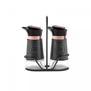 هزازات الملح والفلفل من الجلد اللاتيني من كاراكا، باللون الأسود