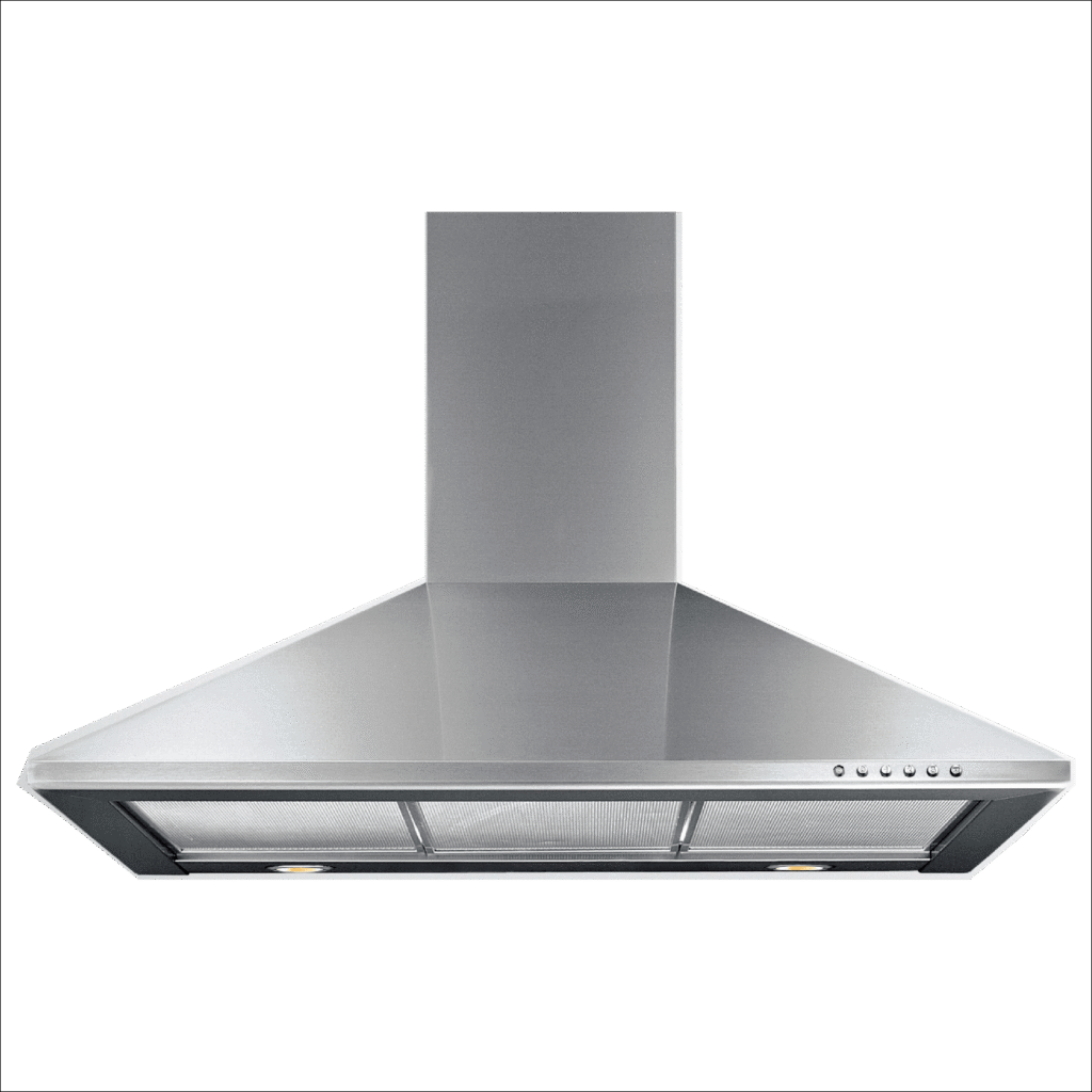 . Wall hood with chimney