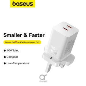 BASEUS Gan5 Pro 40W wall charger in white color