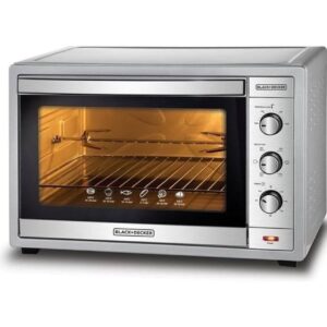 Black & Decker 62L Double Glass Electric Oven in Silver