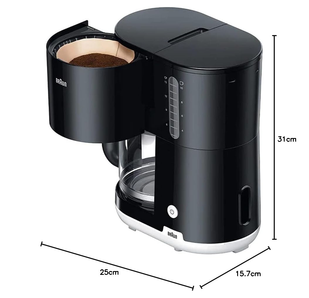 BRAUN KF101AI-KF1100BK DRIP COFFEE 10 CUP 2.5 LITERS براون ماكينة صنع قهوة أمريكية بالتنقيط 10 فناجين بسعة 2.5 لتر