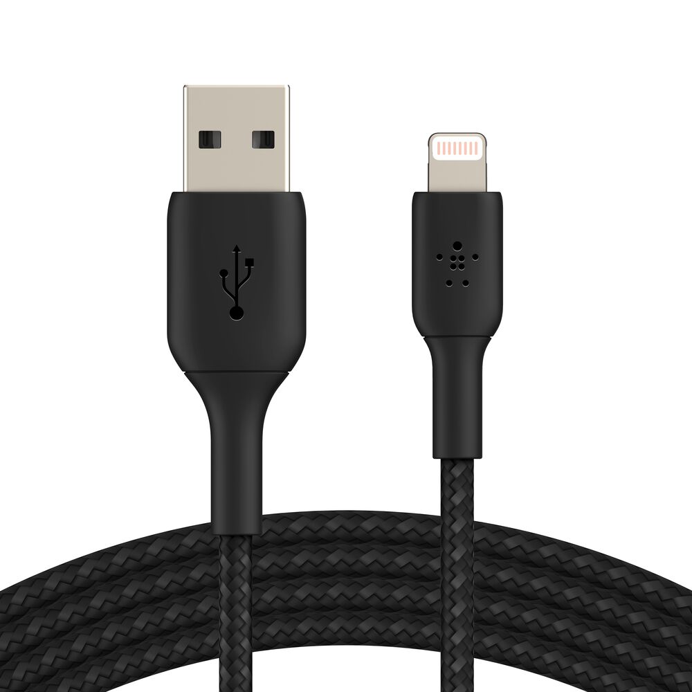 f64c119264bb183_CAA002BT0M-BLK_BoostCharge_USB-A_to_LtgCable_Gallery_Shot_03_WEB Belkin 2 meter charging cable for Apple devices in black color