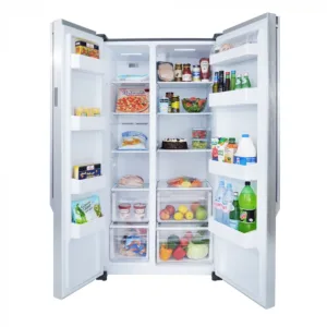 Sharp Glass Refrigerator 665 Liter Two-Door Refrigerator in Dark Silver