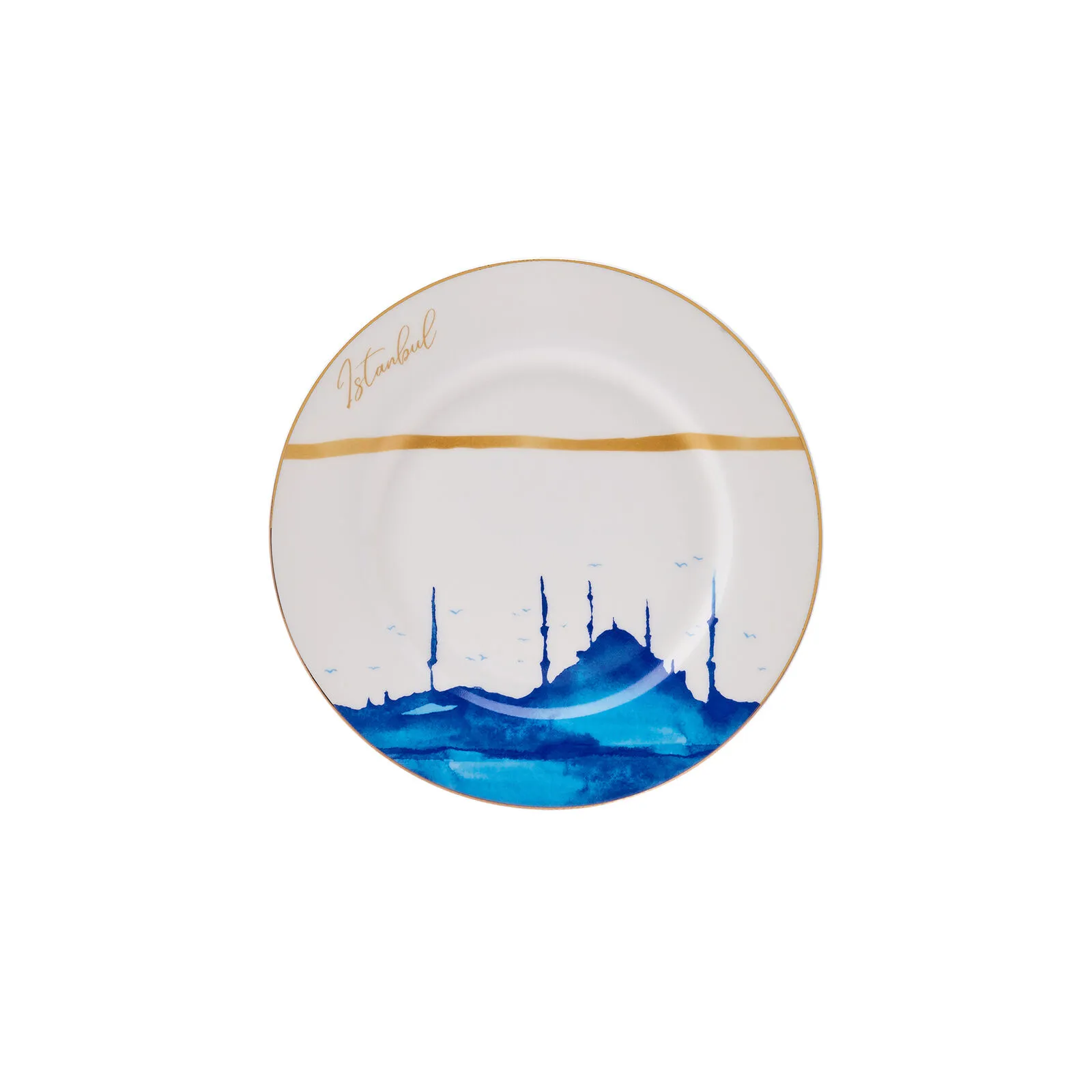 كاراجا مجموعة من أطباق الحلوى إسطنبول ياريمادا 19 4 Karaga Istanbul Yarimada Dessert Plates Set 19 cm