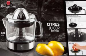 Berlinger Electric Fruit Juicer 40W Black and Gray