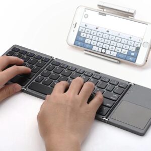 لوحة مفاتيح لاسلكية قابلة للطي مع لوحة لمس