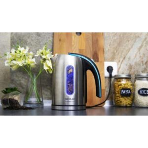 غلاية بقدرة 2200 واط، هيكل من ستانلس ستيل، غليان سريع، سعة 1.7 لتر، فلتر مضاد للترسبات قابل للإزالة، قاعدة بدون سلك.