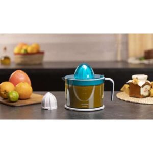 عصّارة حمضيات بقدرة 40 واط، وعاء عصير سعة 1 لتر، فلتر لب قابل للتعديل، مخروط بدء تلقائي عند الضغط، فوهة مضادة للتنقيط.