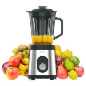 خلاط كوب 1800 وات، 5 سرعات + وضع Turbo + وضع سموثي + تنظيف تلقائي، شفرات مطلية بالتيتانيوم، لمسة إنوكس (ستانلس ستيل)، سعة تقريبية 1.5-1.8 لتر.