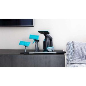 أداة 3-في-1 ترش، تنظّف، وتشفط الزجاج؛ بطارية 40 دقيقة؛ تنظّف حتى 100 م²؛ تتضمن فوهتين.