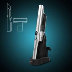 مكنسة يدوية 90 واط، بطارية تدوم حتى 40 دقيقة، شفط بقوة 13,000 باسكال، خفيفة، لاسلكية، مزودة بفوهة للأثاث والزوايا.